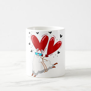Caneca De Café Alpaca Heart Love Dia de os namorados Gift for Ani