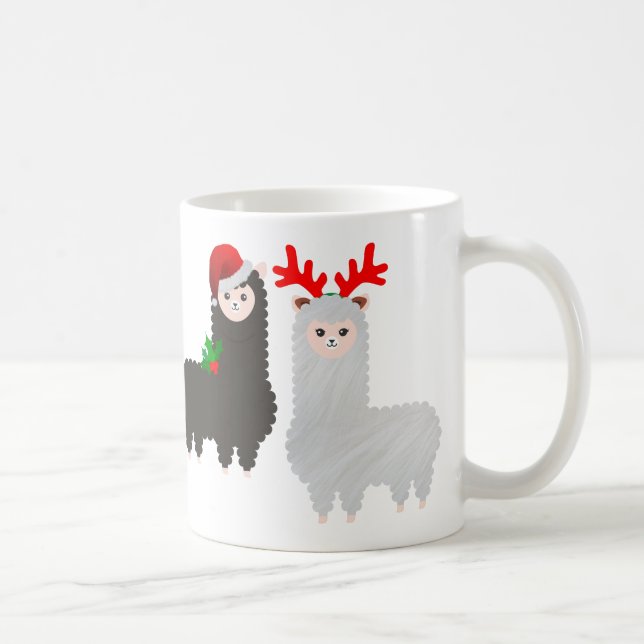 Caneca De Café alpacas de renas de natal (Direita)