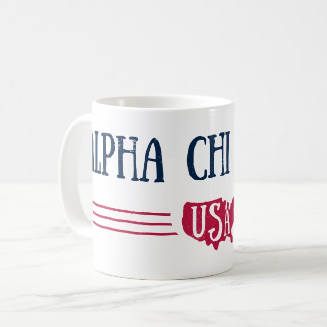 Caneca De Café Alpha Chi Omega - EUA (Frente Esquerda)