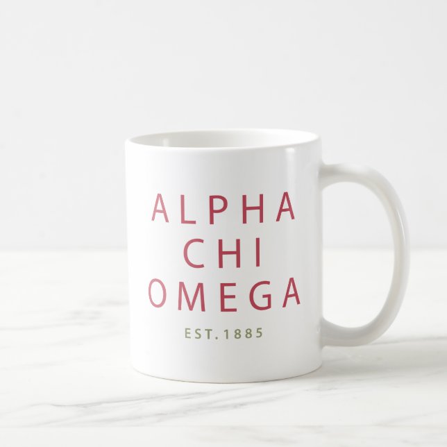 Caneca De Café Alpha Chi Omega | Fundada em 1885 (Direita)