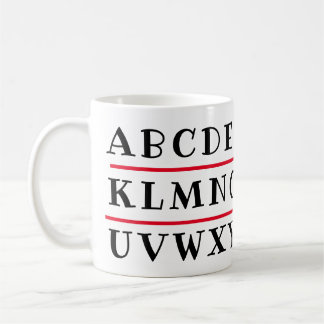 Caneca De Café Alphabet 