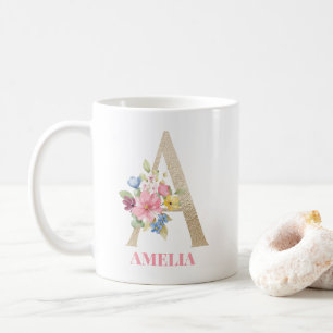 Caneca De Café Alphabet Mug Watercolor