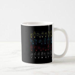 Caneca De Café Alphabet Teacher American Sing Language Asl Chart