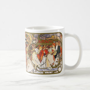 Caneca De Café Alphonse (Alfons) Mucha: Amants