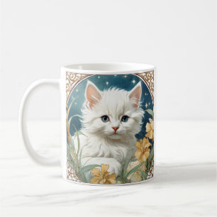 Caneca De Café Alphonse Mucha Art Nouveau Kitten