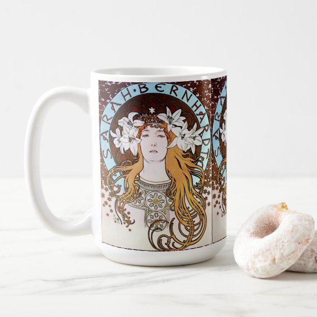 Caneca De Café Alphonse Mucha - Sarah Bernhardt (Com Donut)