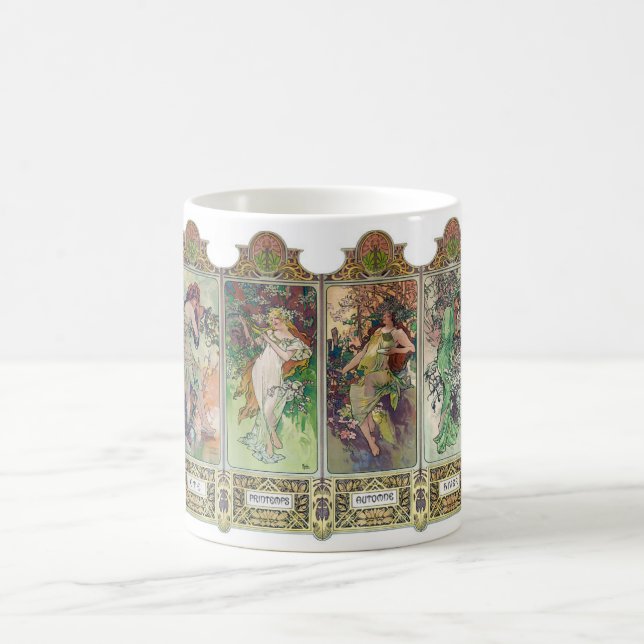 Caneca De Café Alphonse Mucha , The four seasons (Centro)