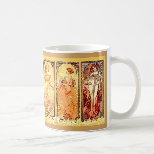 Caneca De Café Alphonse Mucha's Three Ladies (Direita)