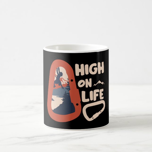 Caneca De Café Alpinismo Montando Alto Sobre A Vida (Centro)