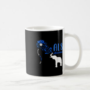 Caneca De Café Als de suporte ao guerreiro do Blue Ribbon Elephan