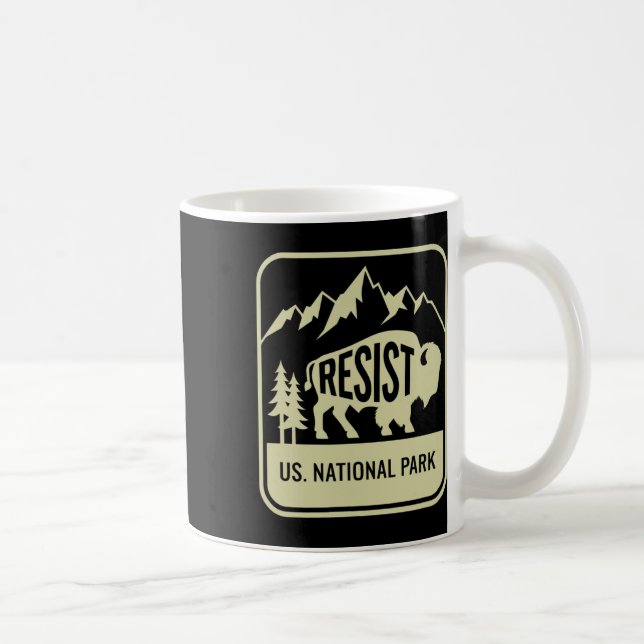 Caneca De Café Alt Us National Park Resist Service Glacier Ca (Direita)