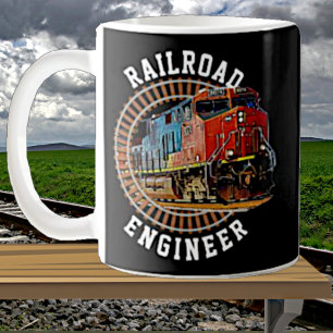 Caneca De Café Alteração do texto Engenheiro da ferrovia Locomoti