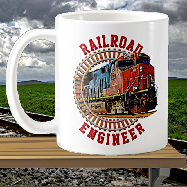 Caneca De Café Alteração do texto Engenheiro da ferrovia Locomoti (Criador carregado)