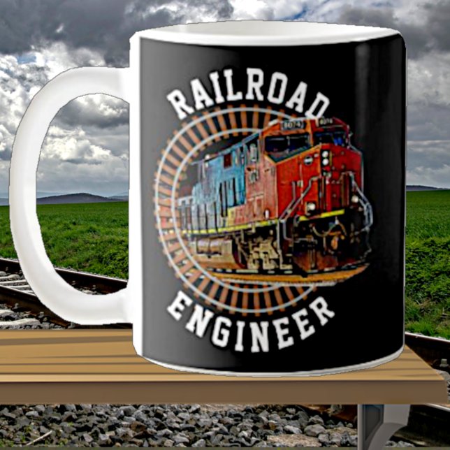 Caneca De Café Alteração do texto Engenheiro da ferrovia Locomoti (Criador carregado)