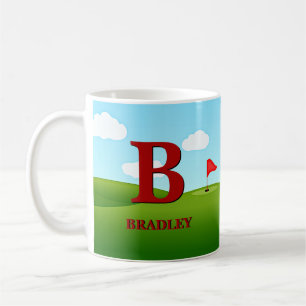 Caneca De Café Alteração inicial Nome A B C D E F G Golf Verde