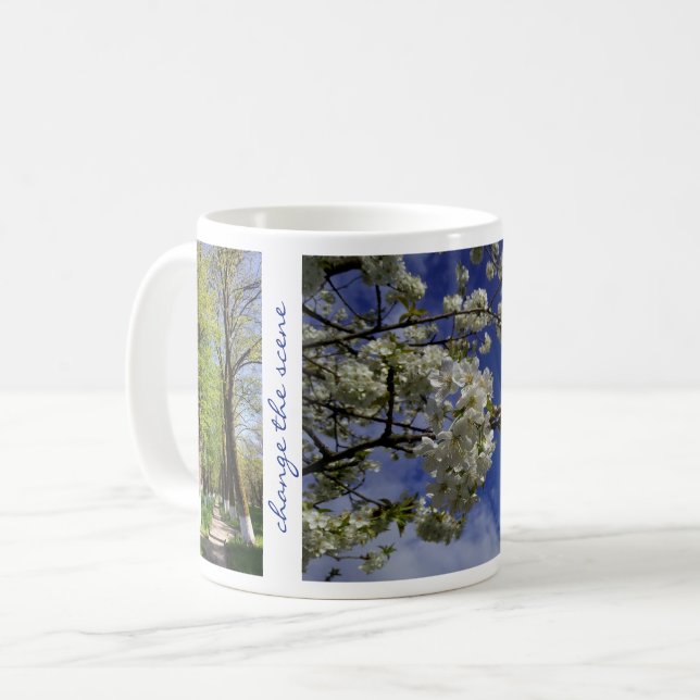 Caneca De Café Alterar Flores de Cena de Árvores de Cotação Inspi (Frente Esquerda)
