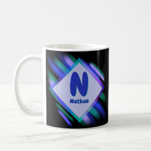 Caneca De Café Alterar Nome da Adição Inicial, Pintor Suave - M N