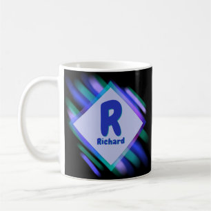 Caneca De Café Alterar Nome da Adição Inicial, Pintor Suave - R S