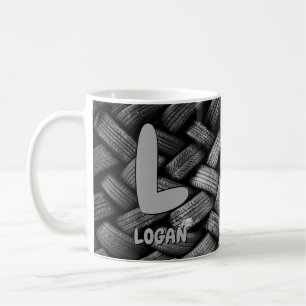 Caneca De Café Alterar Nome do Adição Inicial H I J K L M N Pneus