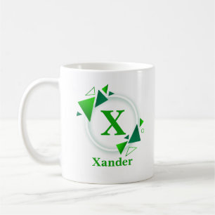Caneca De Café Alterar Nome do Adicionar Inicial Círculo Branco V