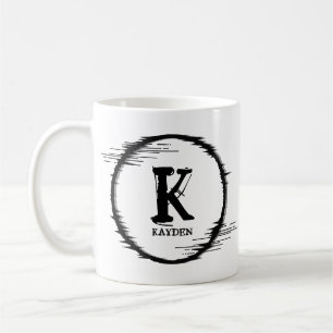 Caneca De Café Alterar Nome do Adicionar Inicial Círculo Distorci