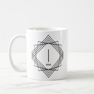 Caneca De Café Alterar Nome do Adicionar Original Clássico Geomét