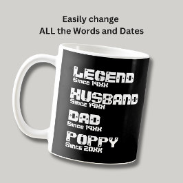 Caneca De Café Alterar TODO Nome Data Ano Legenda Pai Marido