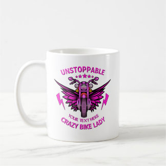 Caneca De Café Alterar TODO O Texto Adicionar Nome Rosa Asas Moto