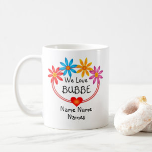 Caneca De Café Alterar Todos os Nomes de Crianças BUBBE Flor Cor