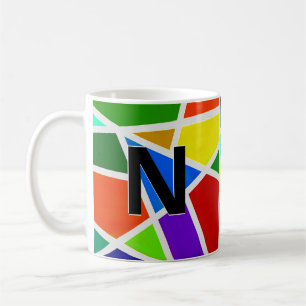 Caneca De Café Alterar Triângulos Geométricos Iniciais L M N O P