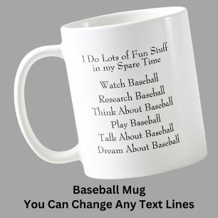 Caneca De Café Altere Qualquer Ventilador do Baseball em Texto, T