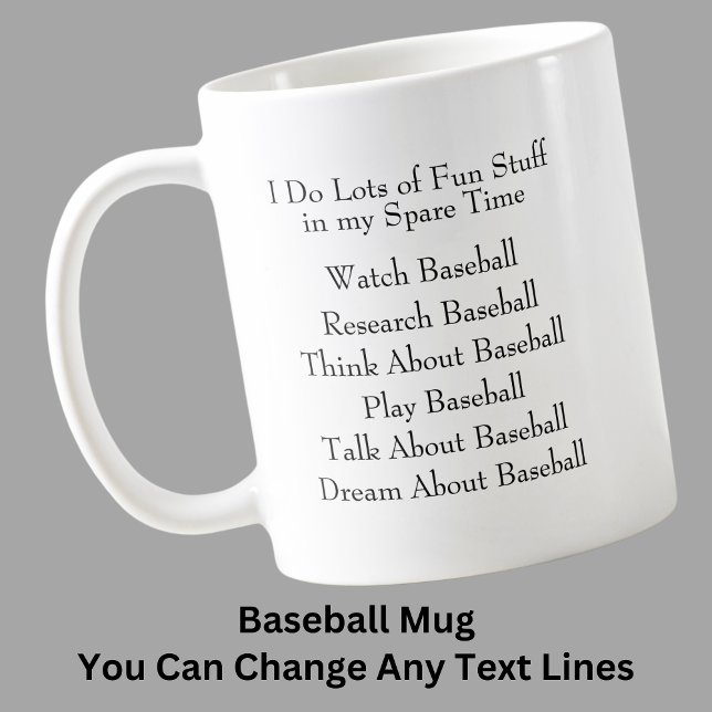 Caneca De Café Altere Qualquer Ventilador do Baseball em Texto, T (Criador carregado)