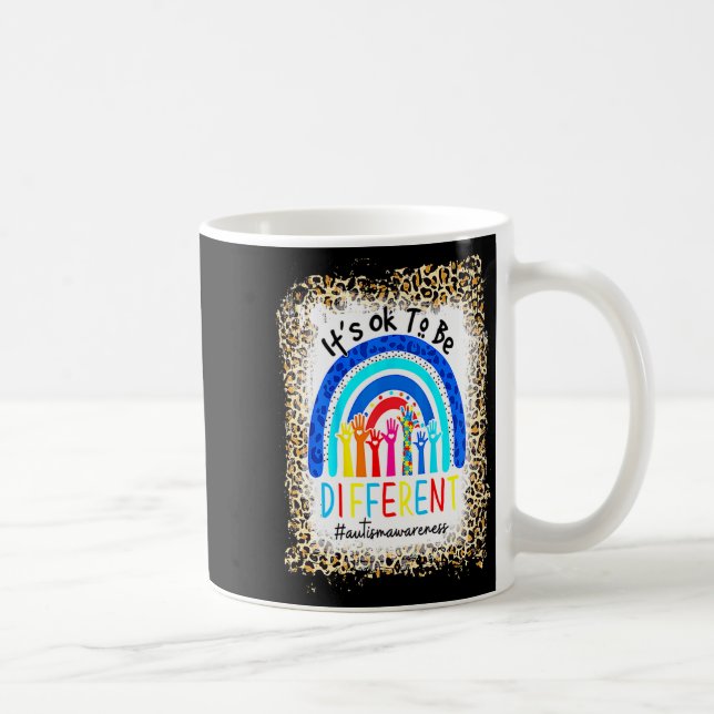 Caneca De Café Alvejado É Ok Para Ser Diferente Conscientização d (Direita)