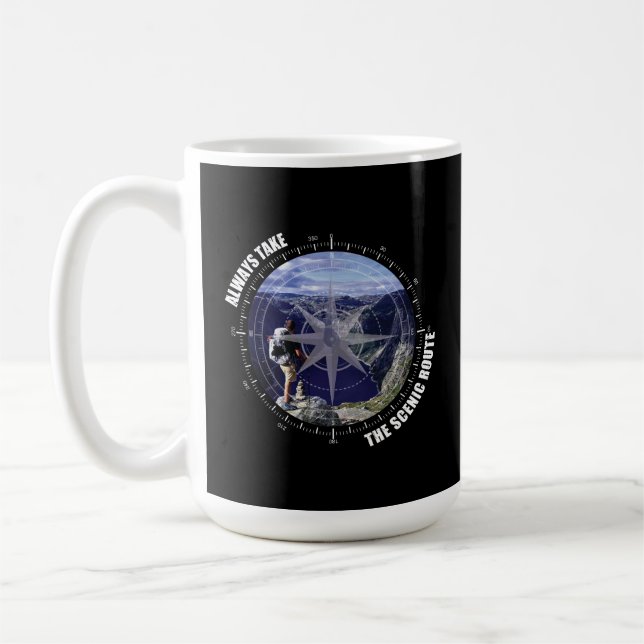 Caneca De Café  Always Take The Scenic Route Adventure lovers (Esquerda)