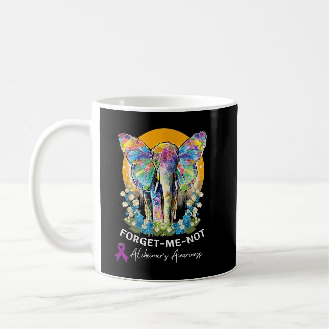 Caneca De Café Alzheimer Elephant Esquece-me, não Alzheimer Aware (Esquerda)