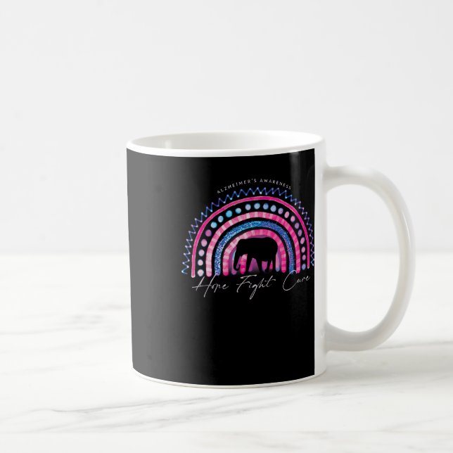 Caneca De Café Alzheimerheimer End Consciência Rainbow Elepher (Direita)