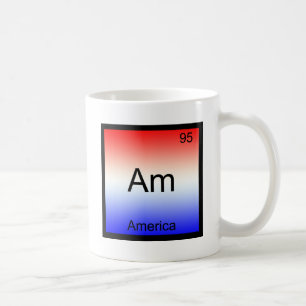 Caneca De Café Am - Símbolo do Elemento Químico América Engraçado