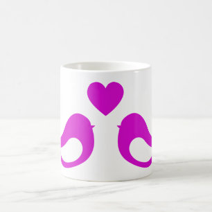 Caneca De Café Ama Papagaios Violeta e Branco Viagem