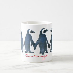 Caneca De Café Ama Pássaros Casal Pinguim Thunder_Cove