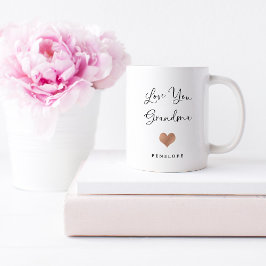 Caneca De Café Ama Sua Avó | Script e Coração Manuscritos