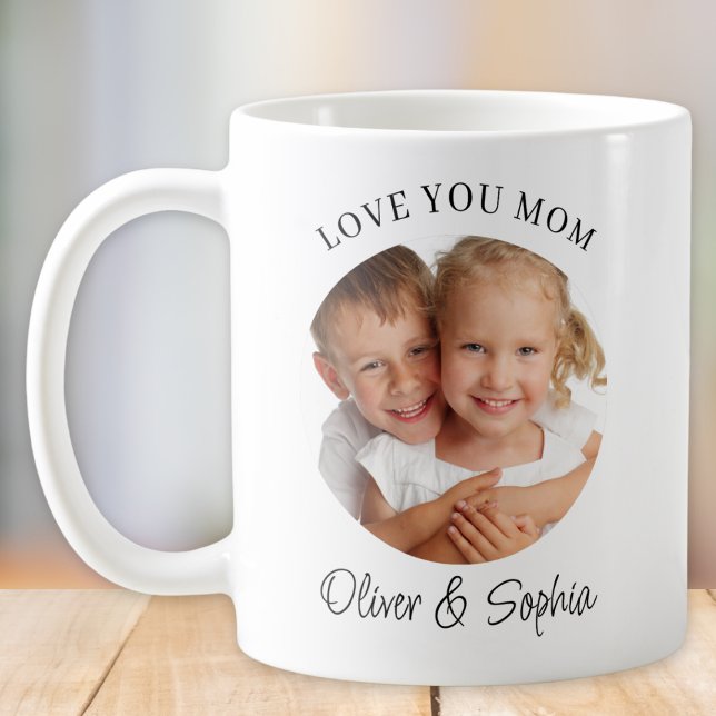 Caneca De Café Ama-te Mãe Foto Moderna Dia das Mães (Criador carregado)