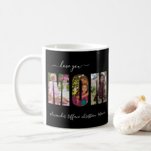 Caneca De Café Ama Você Quatro Foto Nomes Família Preto Branco