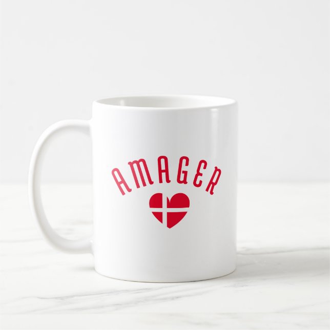 Caneca De Café AMAGER Denmark Heart (Esquerda)