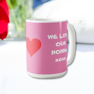 Caneca De Café AMAMOS A NOSSA NONNA - Vovó Italiano Rosa Mole