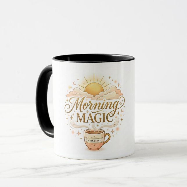 Caneca de Café Amanhecer Mágico |  (Frente Esquerda)