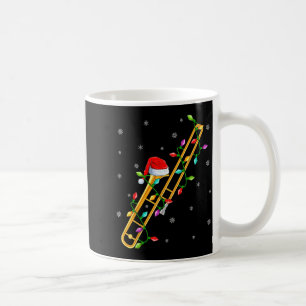Caneca De Café Amante da Música de Trombone Luzes de Natal Trombo