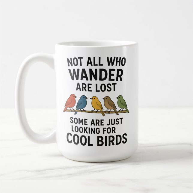 Caneca De Café Amante da Natureza Errante Procurando Pássaros Leg (Esquerda)