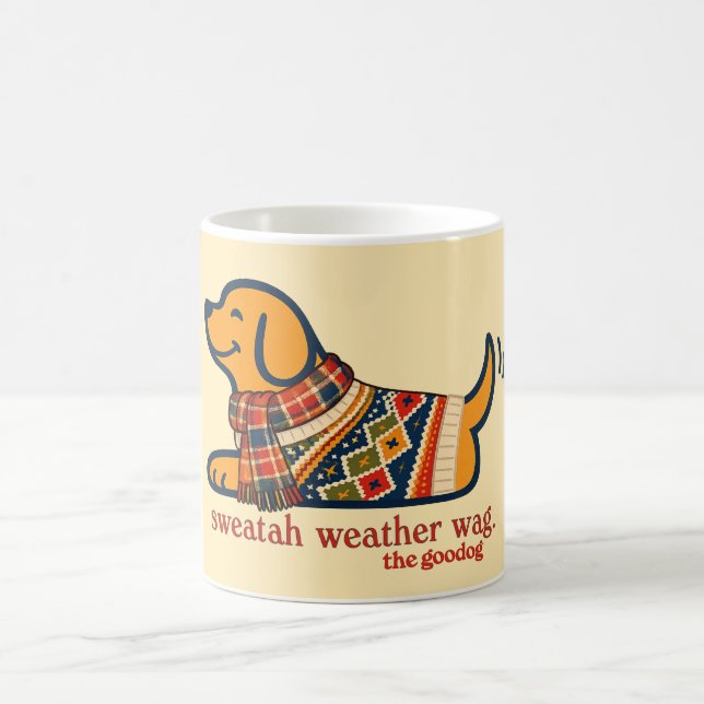 Caneca De Café Amante de Cachorro de Suéter Quente (Centro)