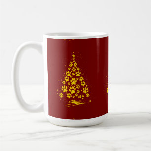 Caneca De Café Amante de Cachorro Impressão de Pata Árvore de Nat
