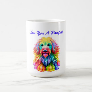 Caneca De Café Amante de Cães Colorido Romântico